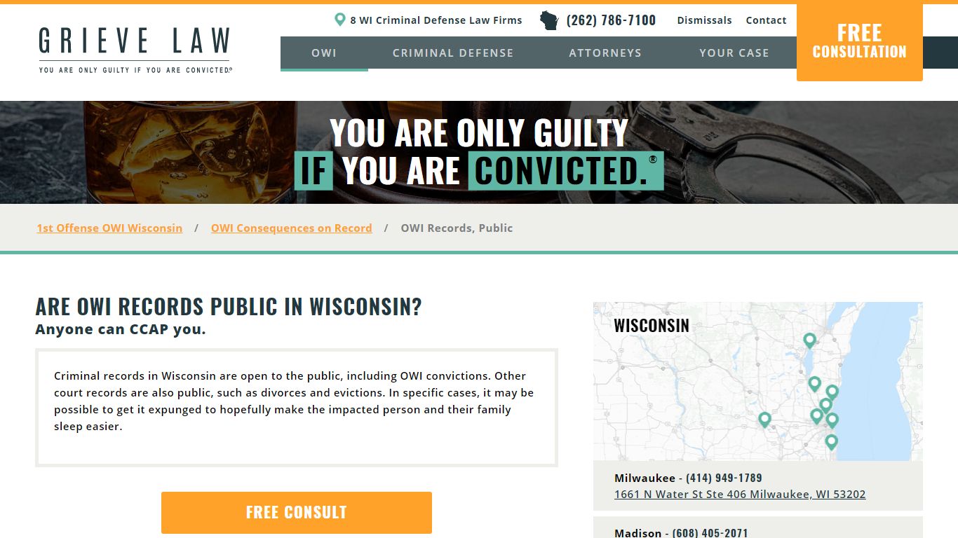 Are OWI records public in Wisconsin? - Grieve Law